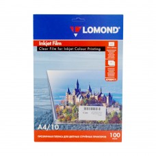 Пленка А4 прозрачная для струйной печати 100 мкм Lomond (10л) 0708411